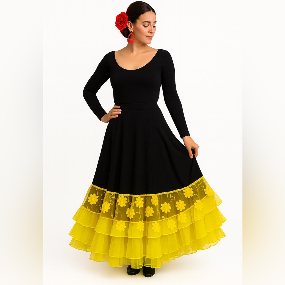 Generously flowy and full Flamenco skirt